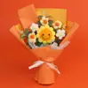 Ramo de Día del Maestro Transfronterizo Girasol de Hilo Tejido a Crochet Hecho a Mano Creativo Adornos de Flores Artificiales para Temporada de Graduación Venta al por Mayor para Puestos