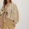 Jaqueta Cardigan Jeans Azul Claro Europeia e Americana Blusa de Tricô Casual Solta de Manga Longa Roupas Femininas Transfronteiriças da Amazon