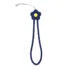 Cordão Curto de Silicone para Celular com Pingente de Chave Flor Anti-Perda Pulseira de Pulso Corda Pequena