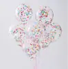 Balões Longos em Tira de 12 polegadas, Balões Transparentes com Confete Redondo para Decoração de Festa de Aniversário, Balões com Pontos de Sorvete