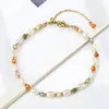 Pulsera de Turmalina Cristal Arcoíris Color Caramelo Gema Natural Nicho Lujo Ligero Sentido de Alta Gama Pulsera Pulsera de Perlas para Mujer