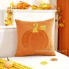 Funda de Almohada de Calabaza de Halloween Transfronteriza Felpa Bordada Decorativa para Cojín Sala de Estar Sofá Almohada de Ambiente Dormitorio Almohada Lumbar