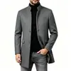 Cortavientos Grueso Acolchado de Algodón para Hombre Otoño Invierno Estilo Coreano Ajuste Delgado Cuello Alto Longitud Media Abrigo de Lana Ropa de Abrigo