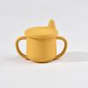 Vaso para bebés que aprenden a beber agua, pico de pato, vaso de silicona para bebés y niños, resistente a caídas, resistente a altas temperaturas, vaso de doble oreja.