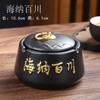 Cenicero de cerámica negro creativo de moda para el hogar, la oficina, la mesa de té, resistente al viento, con tapa, cenicero antimoscas, venta al por mayor