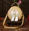Bolsa Bordada Hecha a Mano Estilo Chino DIY Nueva Chinoiserie Versátil Bolsa Redonda Pequeña Bolso Cruzado Bolso de Hombro Bolso de Mano Dinastía Han