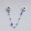 Pulseira de Flor Borboleta Banhada a Cobre Prata de Luxo Leve Corrente de Segurança DIY Pingente de Zircônia Borla Micro Embutida Acessórios