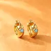 Venta Caliente Aretes Redondos de Circonia Pendientes de Moda de Alto Nivel Temperamento Personalidad Diseño de Nicho Versátil Joyería para Orejas de Uso Diario
