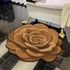 Alfombra de baño morada de fuego de buena suerte, alfombra absorbente con forma tridimensional 3D, alfombra de flores, alfombra de tierra de diatomeas para baño, secado rápido