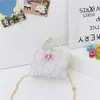 Moda Estilo Chanel Monedero infantil para niña Bolso de mano lindo de dibujos animados con cuentas Bolso cruzado de cadena para niña pequeño moda