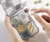 Pastillero Portátil ABS Transparente Sellado a Prueba de Humedad Mini Organizador de Pastillas para Viajes