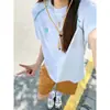 Camiseta de Manga Corta Unisex con Estampado de Letras Cruzadas, Transpirable, Cuello Redondo, Artística, Moderna, Estilo Pareja, Funcional para Montaña y Exteriores