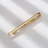 Ebay Amazon Estilo Coreano Simple Clip de Corbata Liso para Hombres Novio Boda Profesional Cobre Dorado Clip de Corbata Formal