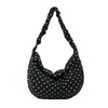 Bolsa Feminina de Grande Capacidade com Bolinhas, Novo Estilo Coreano, Bolsa de Mão Casual Versátil, Bolsa de Ombro Leve para o Dia a Dia
