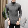 2026 Europeu e Americano Transfronteiriço Simples Outono e Inverno Novo Masculino Gola Alta Tricô Slim Fit Camisa Base Suéter Venda Direta da Fábrica