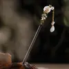 Grampo de cabelo Hanfu, novo grampo de madeira estilo chinês para coque, grampo de cabelo com borla cheongsam, acessórios no atacado, grampo de cabelo feminino, estilo nacional