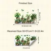 Adesivos de Janela Brup Estampados Flor e Pássaro Verde de Lado Duplo da Mesma Cor para Decoração de Quarto, Estudo, Dormitório, Vitrine e Janela de Exposição