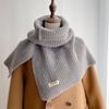 Otoño e Invierno Nuevo Estilo Bufanda Cálida para Mujer Estilo Coreano Color Sólido 2022 Protección de Cuello contra el Frío Bufanda Chal Tejido Decorativo