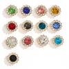 Hebilla de Estrás con Forma de Flor de Cristal Diamante Cosido a Mano Diamante Redondo Flor Placa Garra Diamante DIY Accesorios de Ropa Flor de Diamante Garra de Girasol de Doble Capa