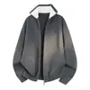 Jaqueta Color Block Estilo Celeiro Masculina Outono Inverno Retrô Americano Cardigan de Tricô Jaqueta Masculina Casual Solta Lapela