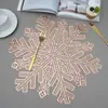 Jogos Americanos de PVC com Carimbo Dourado de Floco de Neve de Natal Transfronteiriços, Impermeáveis, Resistentes ao Calor, Anti-Escaldantes, Decoração para Festas de Feriados, Jogos Americanos Estilo Ocidental