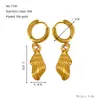 Brincos de Moda Europeia e Americana Transfronteiriços Elegantes de Nicho Aço Inoxidável Banhado a Ouro 18K Série Oceano de Verão Brincos de Aço Titânio para Mulheres
