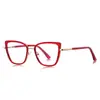 Gafas de estilo coreano rosa té anti-luz azul 3150 aro dorado TR montura óptica de moda esencial para cara grande espejo liso simple