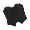 Vestido de Fiesta con Diseño de Corsé de Retazos de Encaje Rayado Estilo Traje, Falso Dos Piezas con Cremallera Lateral y Ropa Interior Moldeadora Incorporada