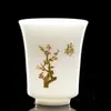 En nombre de la taza de té de porcelana de jade gamuza para el cabello Taza de té de porcelana blanca Dehua Taza de maestro individual Taza de regalo de empresa Logotipo Apellido Taza