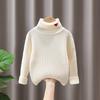 Suéter Básico de Cuello Alto para Niñas con Diseño de Corazón, Tejido Suave y Acogedor para Otoño e Invierno Infantil, Atuendo de Invierno para Bebés, Nuevo Modelo 2025