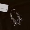 Pulsera Colgante de Corazón de Perlas de Doble Capa Súper Genial al por Mayor, Joyería Unisex de Diseño Nicho Estilo Oscuro Minimalista