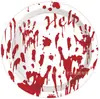 Mm187 Halloween Mano Sangrienta Sangrante Fiesta Festival Pancarta 8 Personas Set de 4 Piezas Plato de Papel Servilleta Vaso de Papel