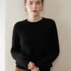 Nuevo Estilo Otoño e Invierno Suéter de Cachemira Grueso de Siete Agujas con Trenzado de Cuello Redondo para Mujer, Jersey de Punto, Camiseta Base de Cachemira Holgada