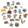 Charms para Sapato de Borracha Macia PVC Temáticos de Cowboy, Acessórios de Decoração para Sapato de Jardim, Venda Quente Transfronteiriça