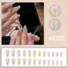 Verão Azul Gradiente Amor Luz Lantejoulas Amêndoa Suave Armadura Temperamento Brancura Manicure Avançada Usar Armadura 24 Peças