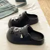 Zuecos de verano para exteriores de EVA con plataforma alta para aumentar la altura 2026, cómodos y versátiles, se pueden decorar con dijes para zapatos DIY, zapatos perforados estilo Birkenstock