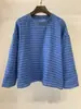 Nueva Camiseta de Algodón para Mujer Verano 2026 Cuello Redondo Estilo Japonés Top Pullover Holgado con Mangas Largas Artísticas a Cuadros