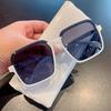Gafas de Sol con Letras Cuadradas de Media Montura 2021 Nuevo Estilo Gafas de Sol Combinables Personalizadas Libro Rojo Celebridad de Internet Mismo Estilo Gafas de Sol