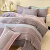 Nueva colección de otoño e invierno: Juego de ropa de cama de cuatro piezas engrosado, 100% algodón, cepillado, algodón puro, cálido, y viene en un paquete resistente, disponible para camas individuales o dobles