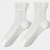 Meias Femininas Ultra-finas de Seda Cristal com Ruffles de Gaze Nuvem Estilo Japonês Meia de Cano Médio 10A Antibacteriana Malha Individual Meia de Cano Médio