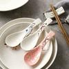 Cerámica esmaltada pintada a mano estilo japonés Ciruela vajilla para el hogar creativa para alimentos cuchara pequeña cuchara para arroz cuchara pequeña cuchara pequeña cuchara pequeña