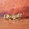 Latão Sólido Retro Velho Pixiu da Sorte Decoração de Mesa de Escritório Artesanal Criativo Enfeites de Mesa Artesanato