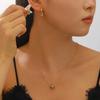 Aretes de Círculo con Esmalte de Color Vintage con Gota de Aceite, Collar Removible para Combinar con Todo, Collar con Hebilla para la Oreja, Aretes Nicho de Alta Gama