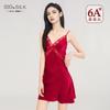 Nuevo Camisón de Seda de Verano 2026 para Mujer 100% Seda de Morera Sexy Vestido de Tirantes Espalda Descubierta Ropa de Casa Vestido Corto