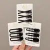 Horquilla negra esmerilada sencilla con clip lateral para flequillo, nueva horquilla con clip de pico de pato para cabello roto sin costuras, accesorios para el cabello
