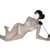 Lencería sexy de talla grande para mujer, body transparente de entrepierna abierta, medias transparentes seductoras, no es necesario quitar