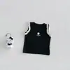 Colete Estampado Color Block Doce Novo de Verão Dianxi para Bebês e Crianças Pequenas, Macacão Casual Elegante de Bolinhas para Bebê