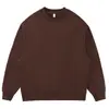 510g Sweatshirt com Forro de Fleece Versão Grande Transfronteiriça Gola Redonda Alta Cor Sólida Top Solto Personalizado Outono e Inverno Marca Tendência Logo Impresso