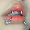 Super hermoso anillo de labios de bola de barro de mariposa gota de aceite gradiente diamante anillo en C anillo de herradura dulce fresco lindo joyería para perforaciones
