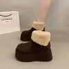 Botas de nieve para mujer con suela gruesa, nueva colección otoño/invierno 2026, forradas de felpa, botines estilo Birkenstock, que aumentan la altura, cálidas y engrosadas con forro de felpa.